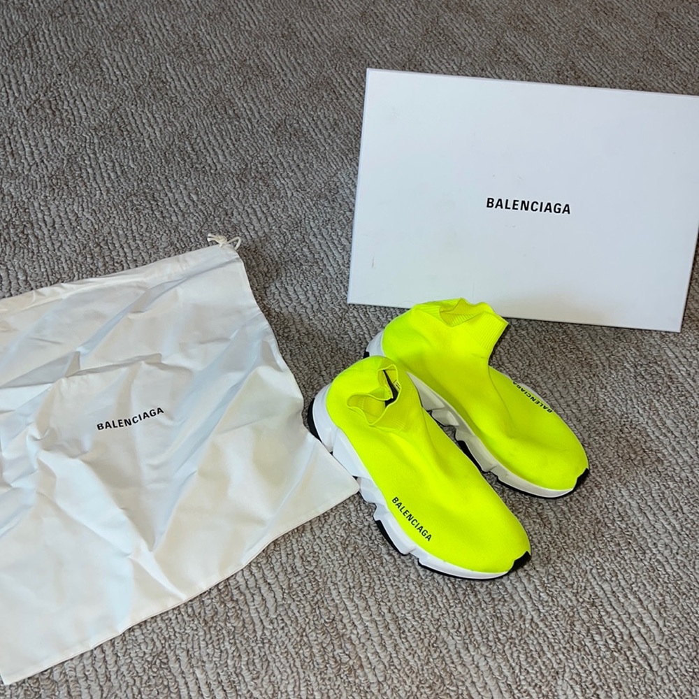 Neon yellow Balenciaga sneakers